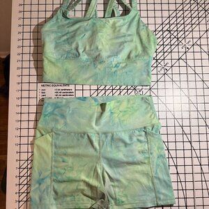 Lux High Waisted Rio Shorts - Key Lime Tie Dye | Senita Athletics | Large